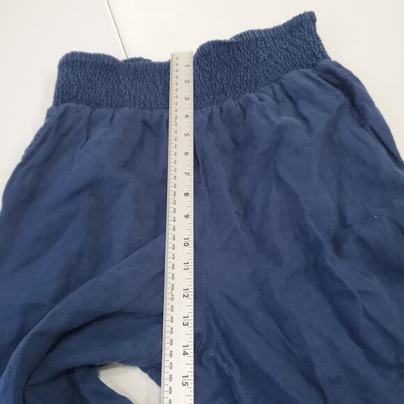 Crown & Ivy Pants Womens Large Blue Linen Wide Leg Elastic Waist Pull On Casual - Picture 6 of 8
